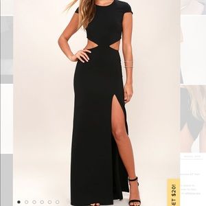 Lulu’s long black cutout dress